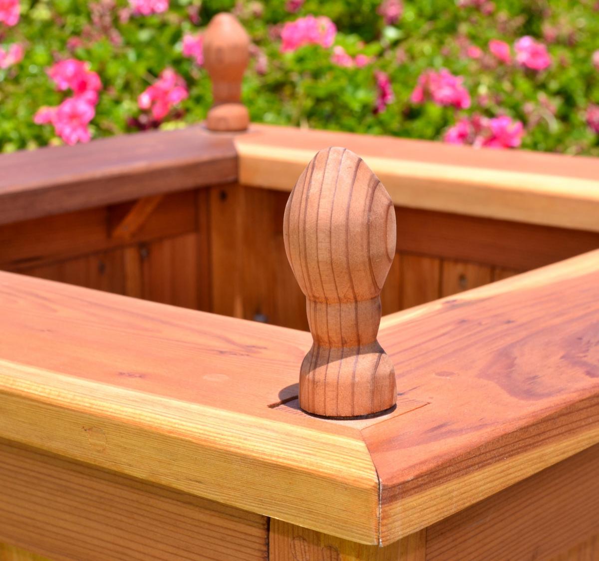 The Sonoma Finial Planters, Built to Last Decades Forever Redwood