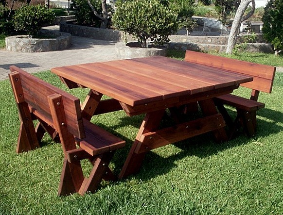 Square picnic table wood store