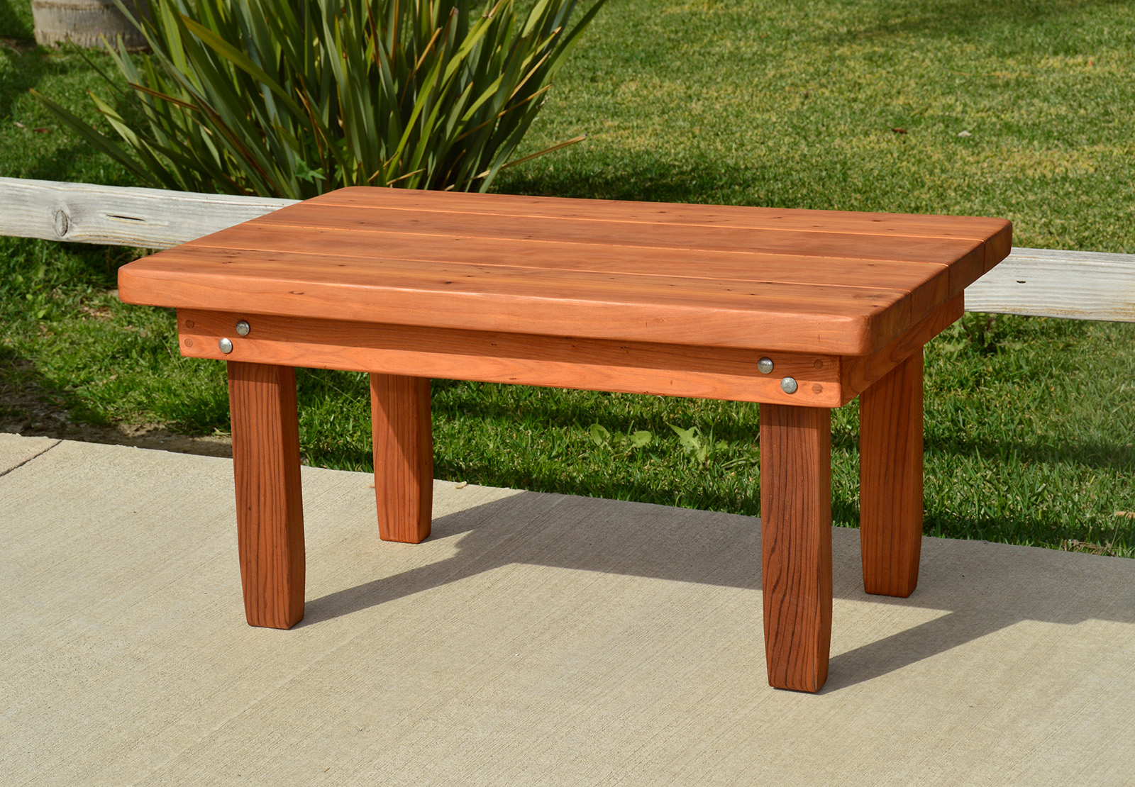 Sturdy Wood Side Table, Natural Redwood Side Tables