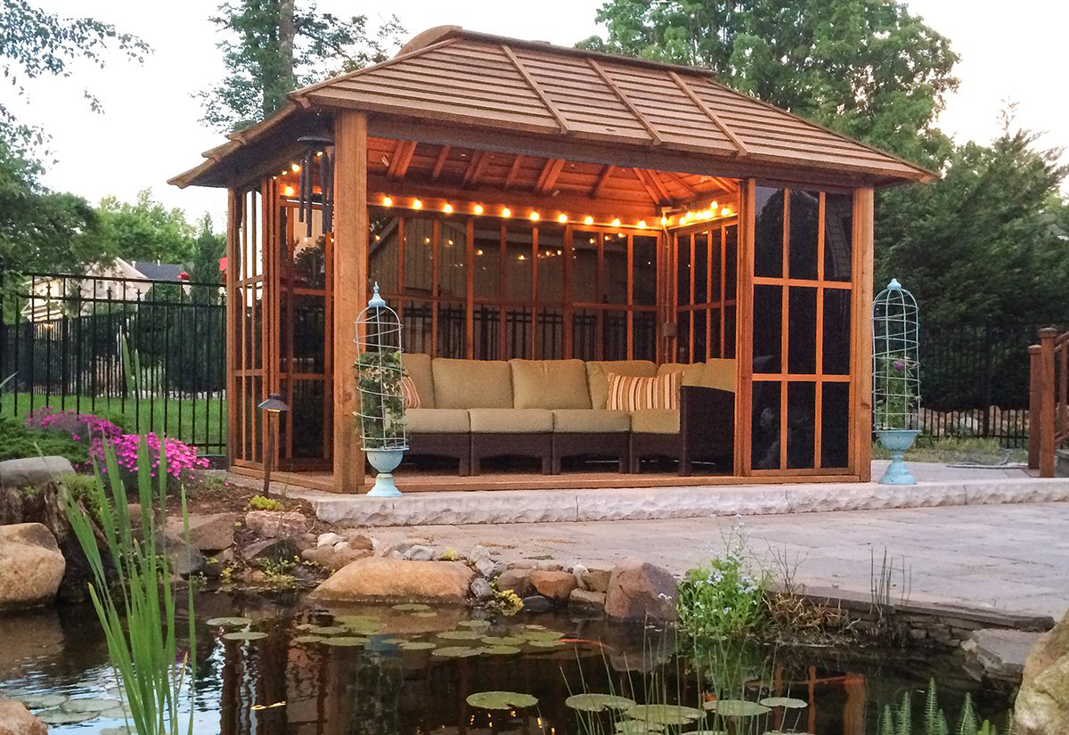 Gazebo with Sliding Doors DIY Redwood Gazebo Kit for Sale