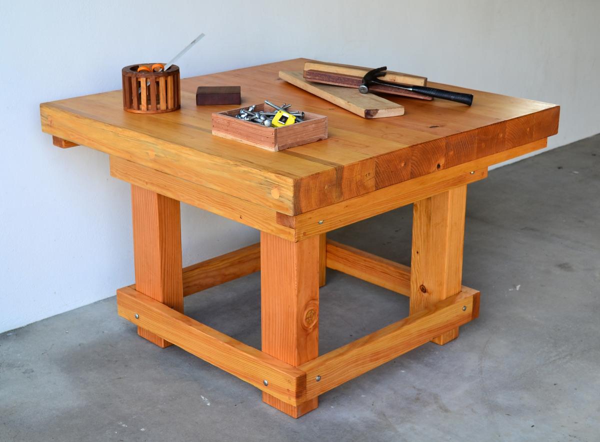 Heavy Duty Wood Table Solid Redwood Table