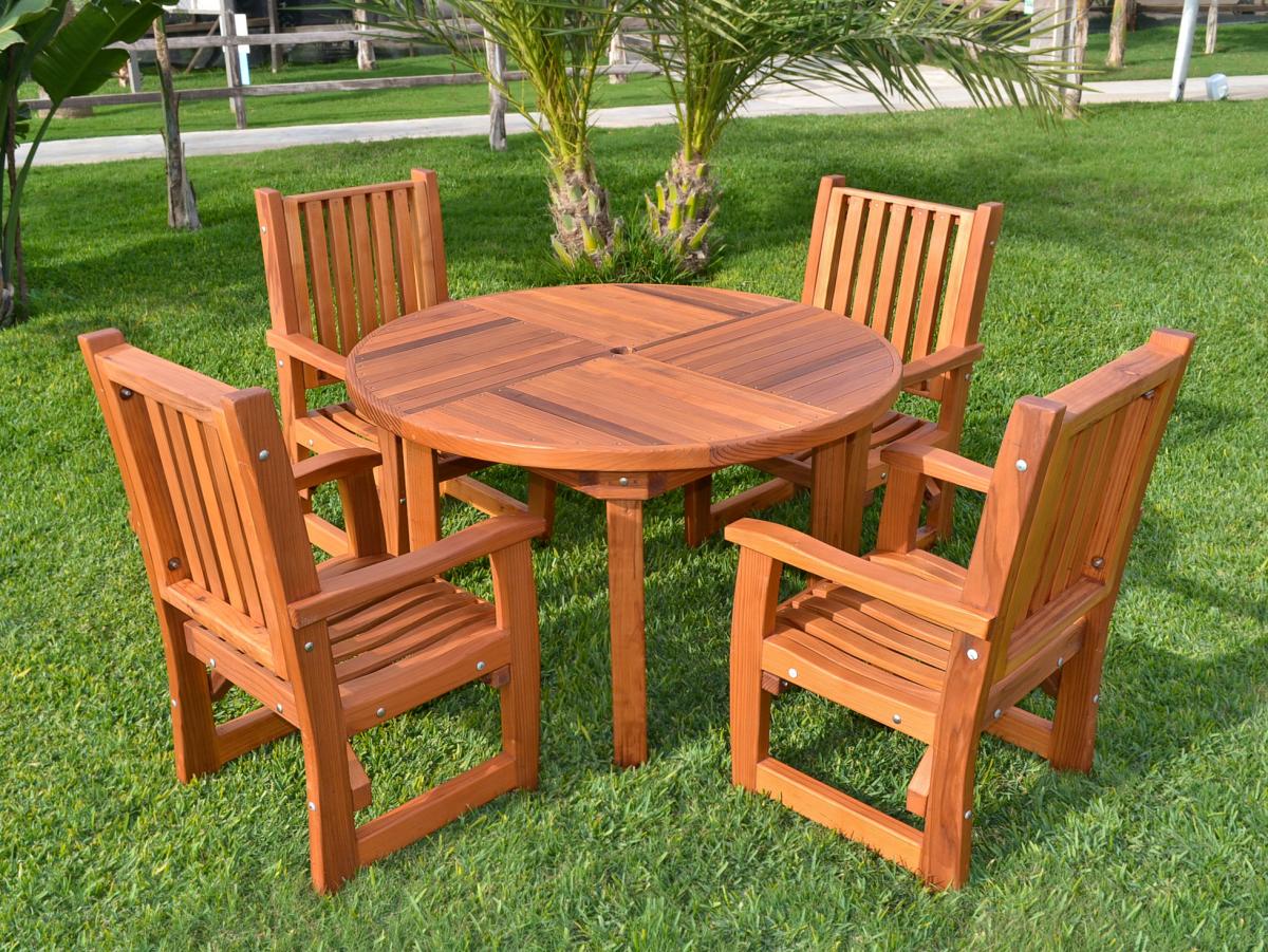 Round Wooden Card Table Custom Redwood Tables for Sale
