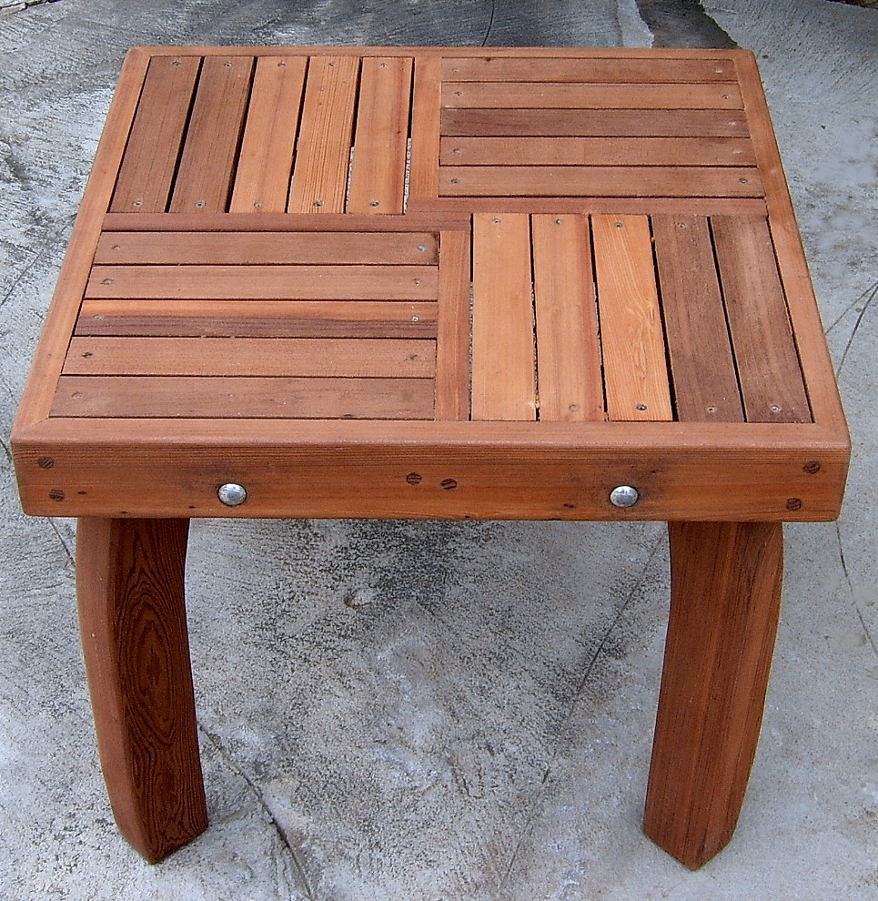 Checkerboard Wood Outdoor Coffee Table Forever Redwood