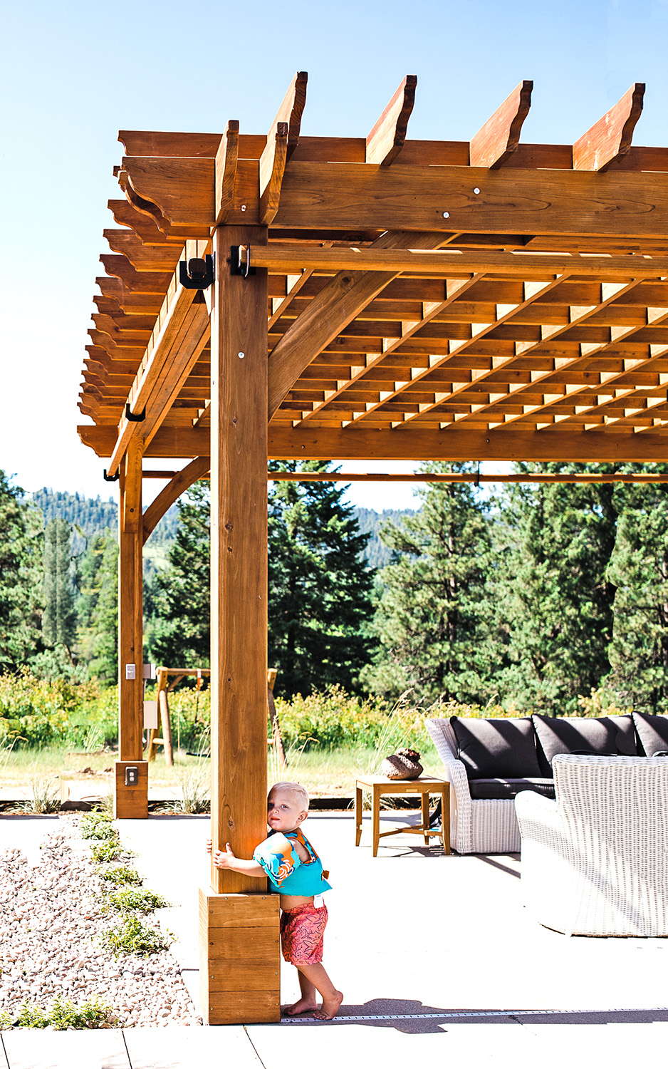 pergola shade fabric on The Montvale Pergolas Forever Redwood