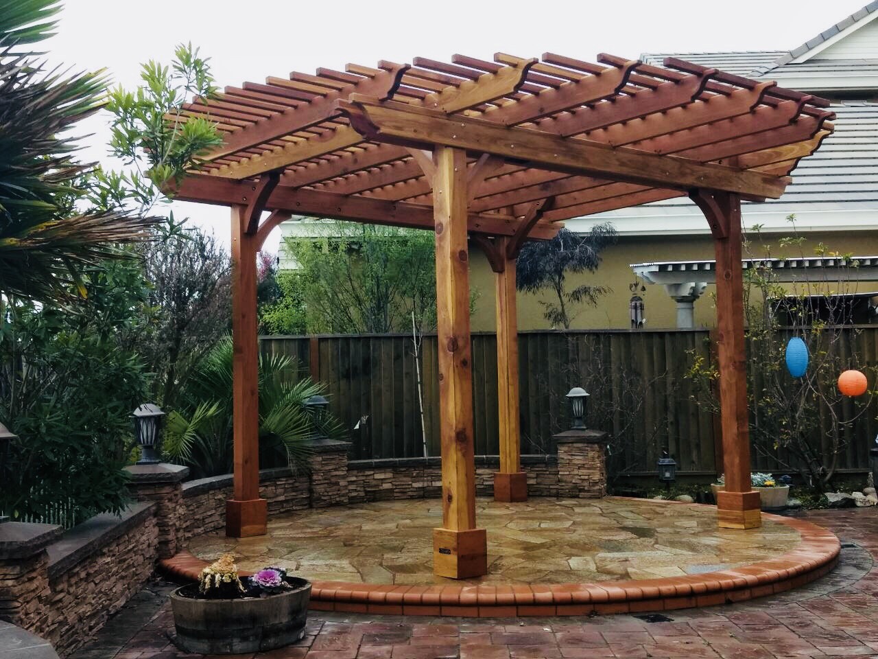 The Round  Pergola  Forever Redwood