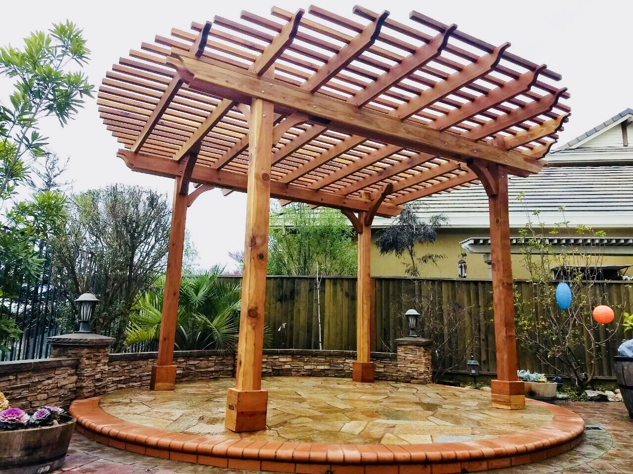 The Round  Pergola  Forever Redwood