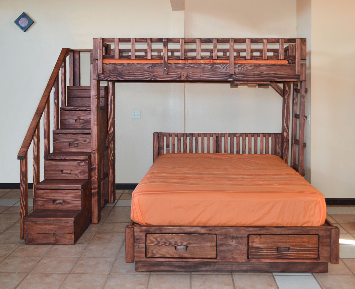 The Stairway Wooden Bunk Beds Forever, Bunk Bed With Bottom Rails