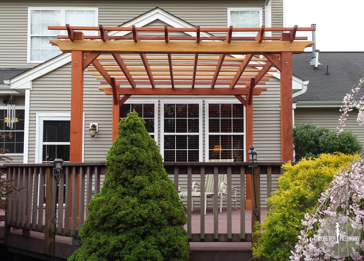 The Traditional Wooden Garden Pergola, Custom Made from Redwood