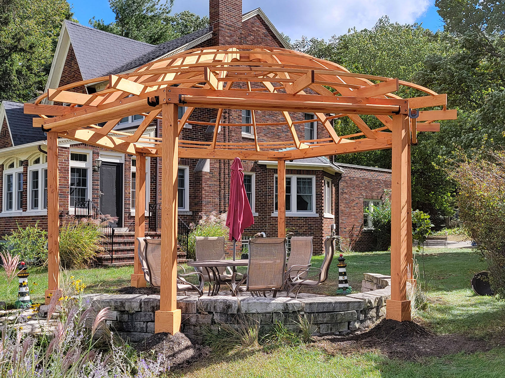 The Dome Pergola, Custom Made from Redwood