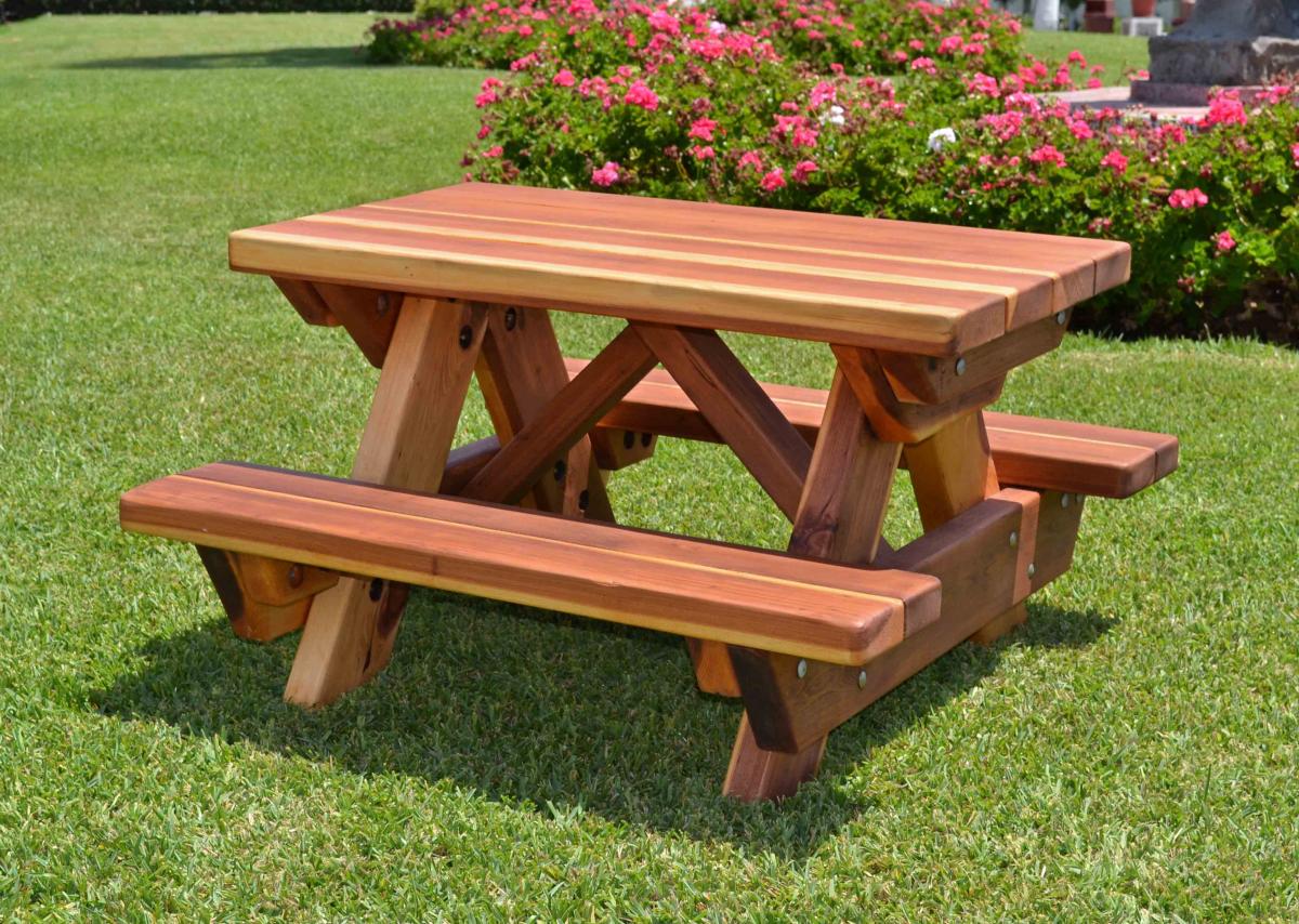 Wooden toddler picnic table