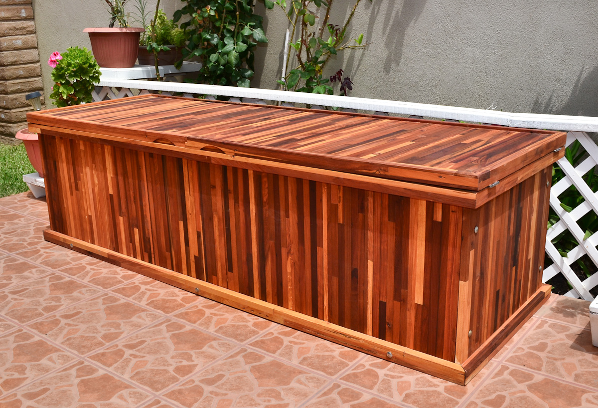 Wooden Storage Bench Forever Redwood