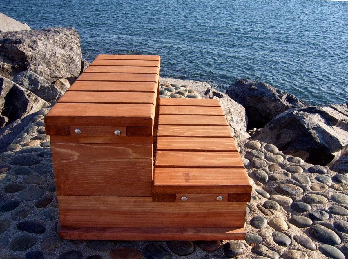 Redwood Spa Steps, Wooden Steps Made of Redwood