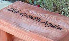 Mini Foot Stool with Engraving - Old-Growth Redwood