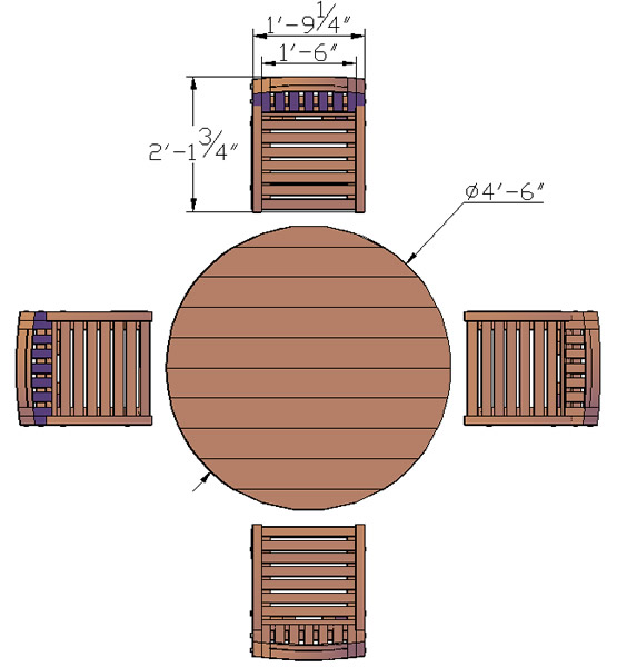 Durable Outdoor Patio Table Custom Wood Round Tables