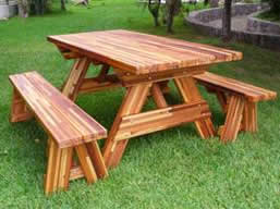 6 ft Picnic Table with Unattached 6 ft Benches - 36 in wide tabletop - Mosaic Eco-Wood