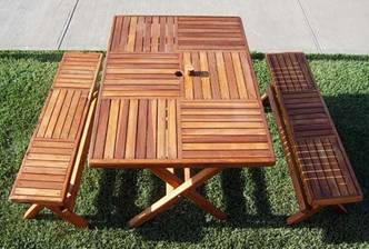 Checkerboard Style Bench and Table