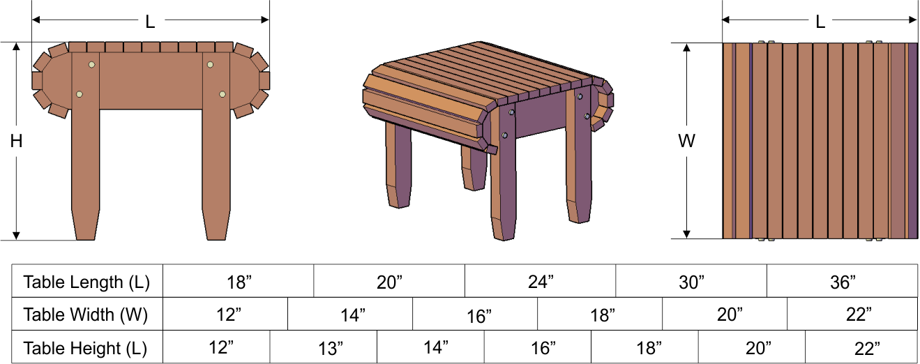 Side Table Standard Dimensions Rascalartsnyc
