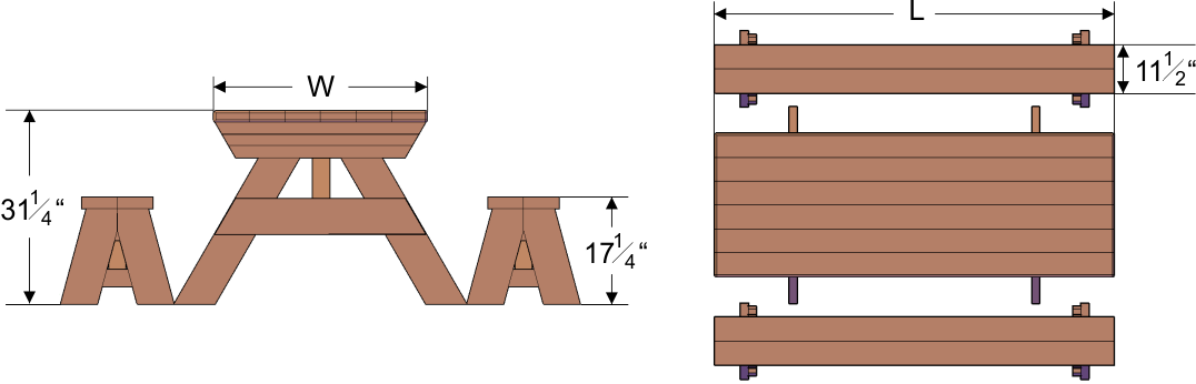 Large Wooden Picnic Table, Custom Wood Picnic Table Kit Large Wooden Picnic Table, Custom Wood Picnic Table Kit