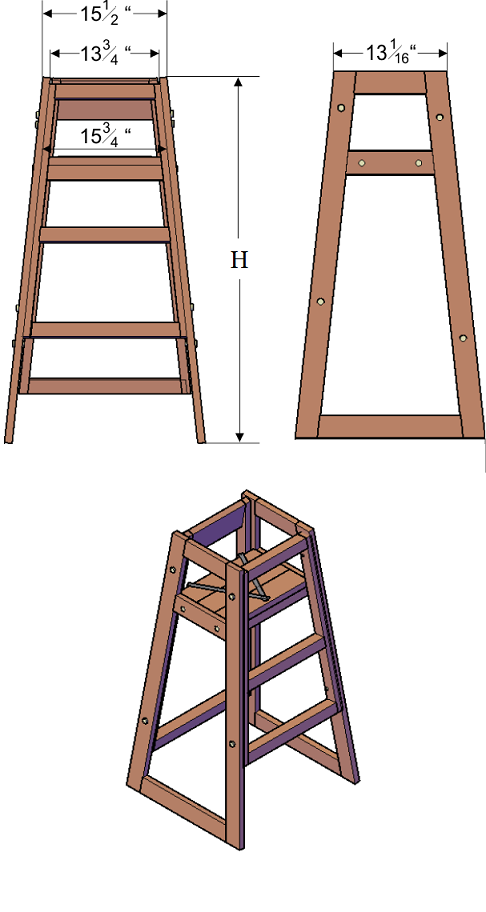 Kids Redwood High Chairs, Safe High Chair for Kids