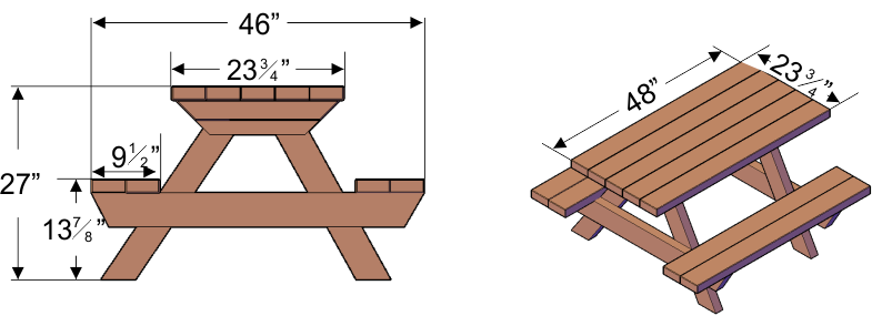 Swinging Wooden Picnic Tables