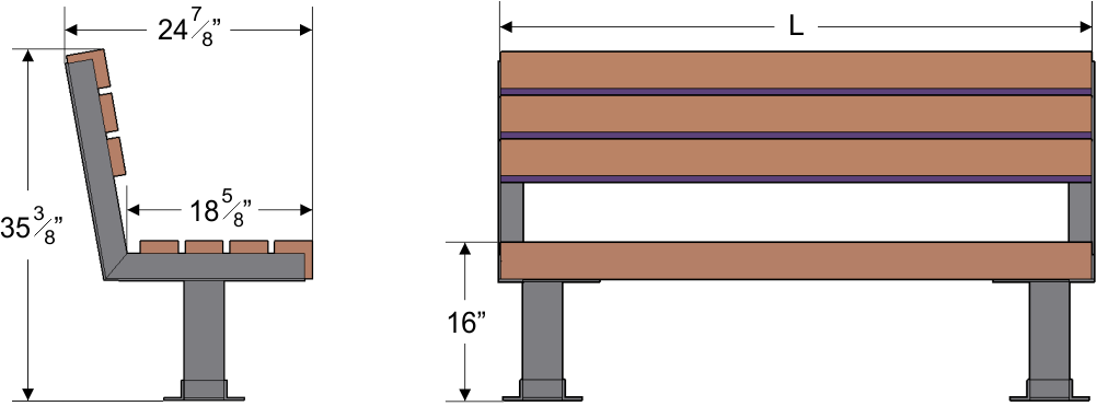 Outdoor Memorial Bench - Designed &amp; Built by Veterans