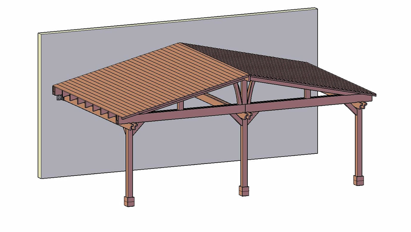 Forever Porch Pavilion Redwood Pavilion Kit to Attach to House
