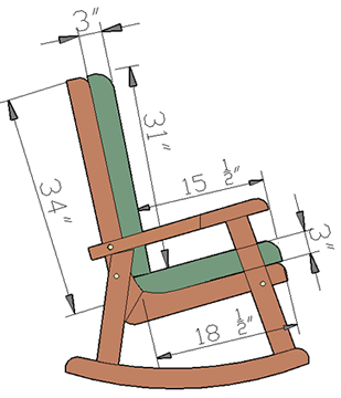 The Lighthouse Rocking Chair with Comfortable Deep Seat