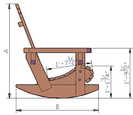 Redwood Adirondack Rocking Chair, Durable Wooden Rocker