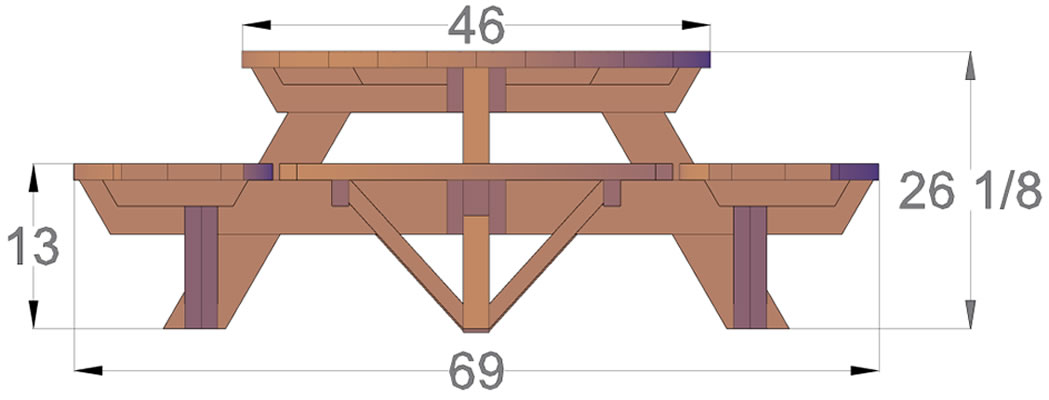 Kid Size Round Wood Picnic Table Kit | Forever Redwood