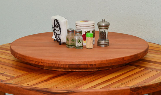 Round Wooden Picnic Table with Detached Benches