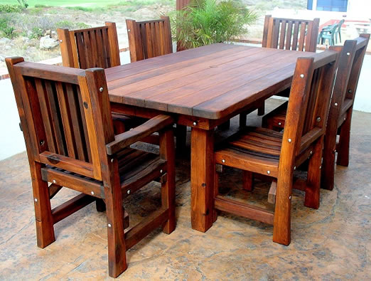 Redwood Patio Table Custom Made, Long Wooden Table Outdoor