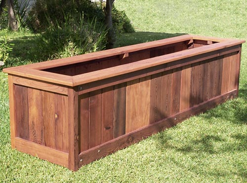 Massive Vertical Planter Box With Sitting Ledge - Mature Redwood - 98'L x 24'W x 26'H